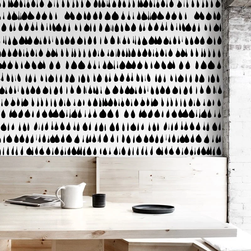 Drops. Self-Adhesive eco-friendly PVC-free Texture wallpaper for walls living room or dining room. Lokoloko