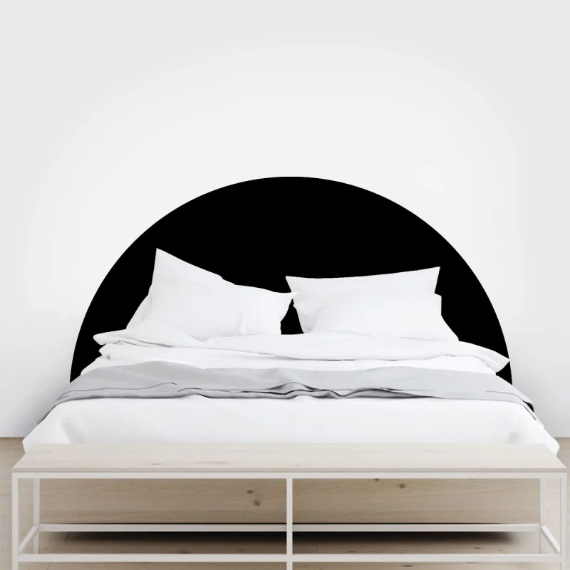 Headboard semicircle black - Washable self-adhesive vynil for furniture and walls