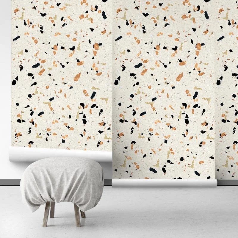 Warm Terrazzo - Self-Adhesive eco-friendly PVC-free wallpaper . DIY Walls halls, salon, living, bedroom