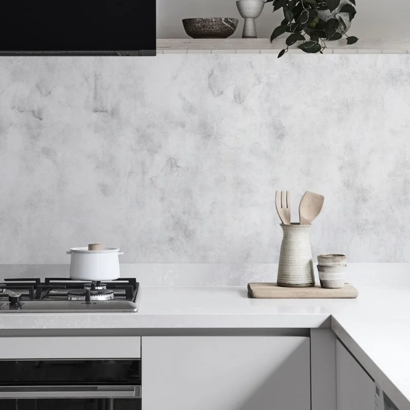 Light Grey Cement - washable self-adhesive opaque vynil for furniture and walls kitchen backslash lokoloko