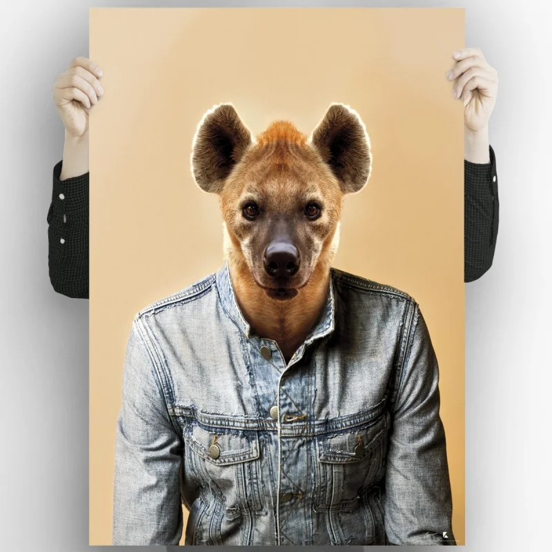 Hyena Model Printed poster for decorative paintings with the spectacular image of a very fashionable hyena