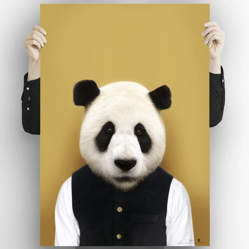 Modelo Oso Panda-poster-lavable-para-exterior-interior-perro-decoracion-divertida-original-estilo-moderno-lokoloko