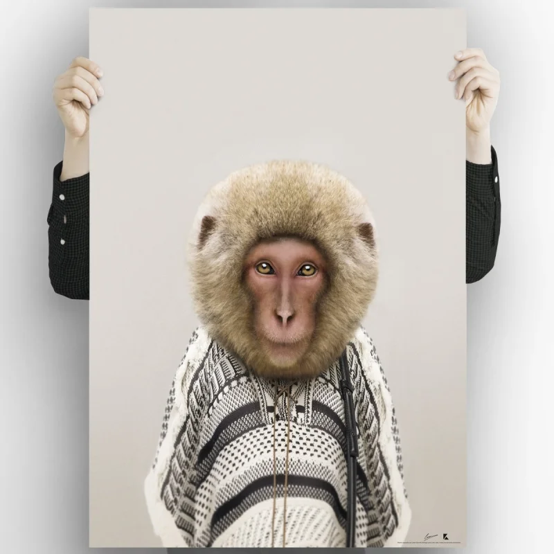 Monkey Model-albino-washable-poster-for-exterior-interior-dog-decoration-fun-original-modern-style-lokoloko