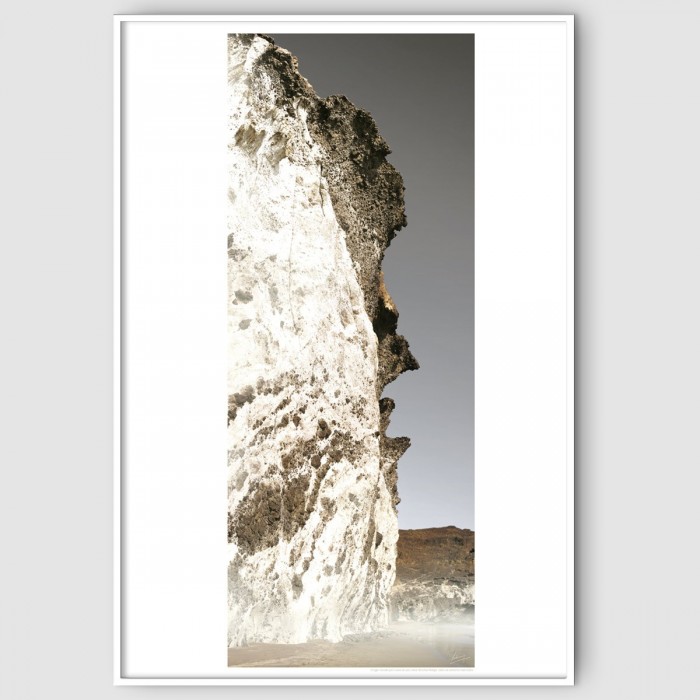 Photographic poster on textured eco-friendly wallpaper the Cliff Cala Chica in the Cabo de Gata Níjar Park, color. vertical.