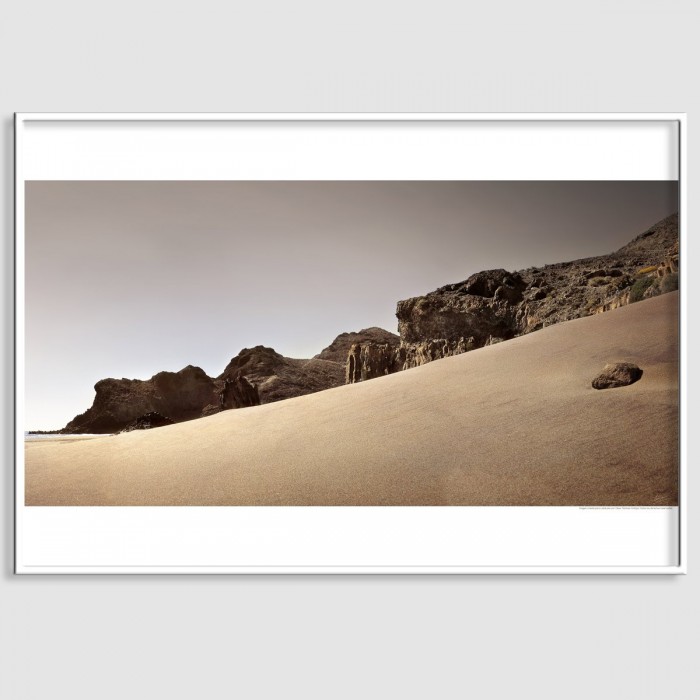 Póster fotográfico en papel ecológico texturizado. de cala grande en el Parque de Cabo de Gata Níjar, color. Lokoloko