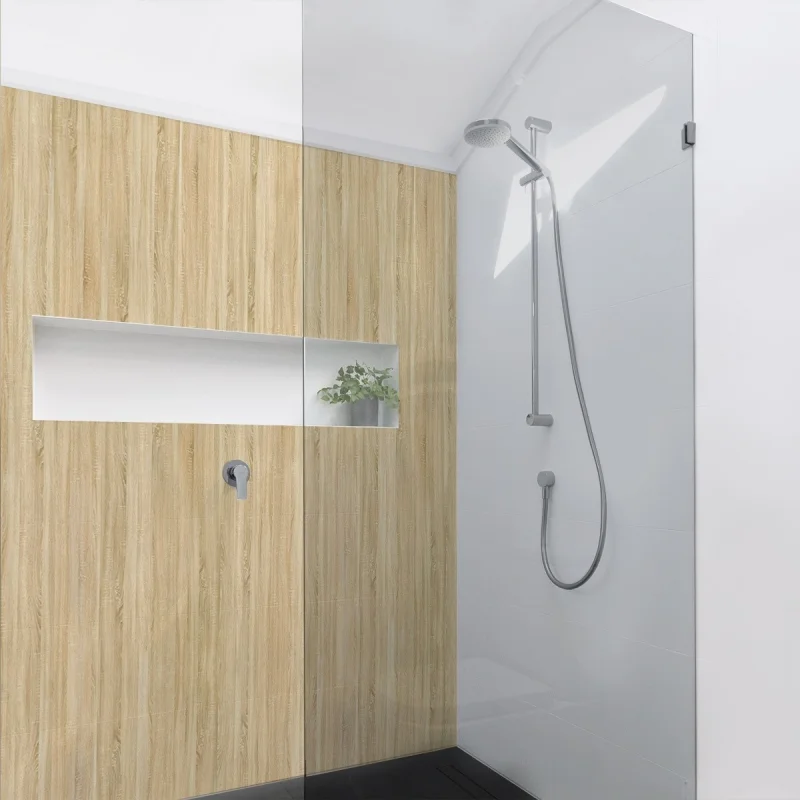 Wood 20 Washable vinyl, eco-friendly inks, water resistant, antibacterial for shower wall tiles. Lokoloko