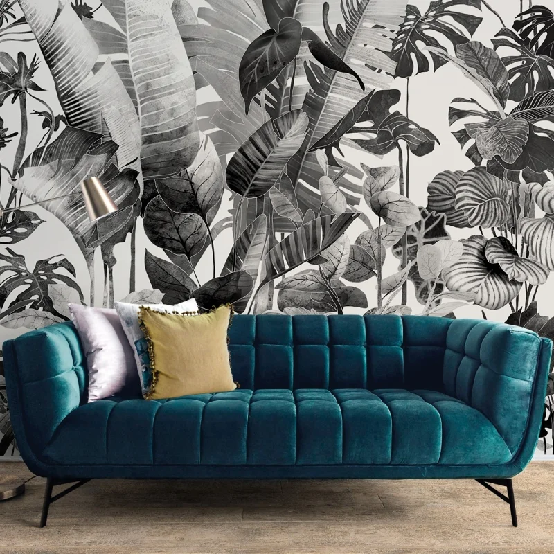 Tropicalia Black & White- ECO Wall Mural