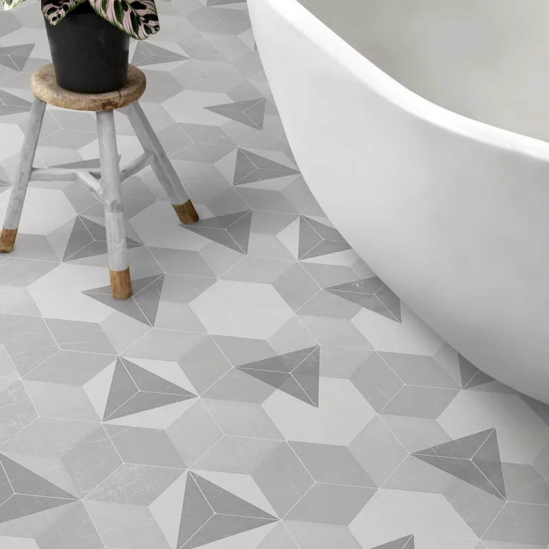 Light grey nordic hexagons