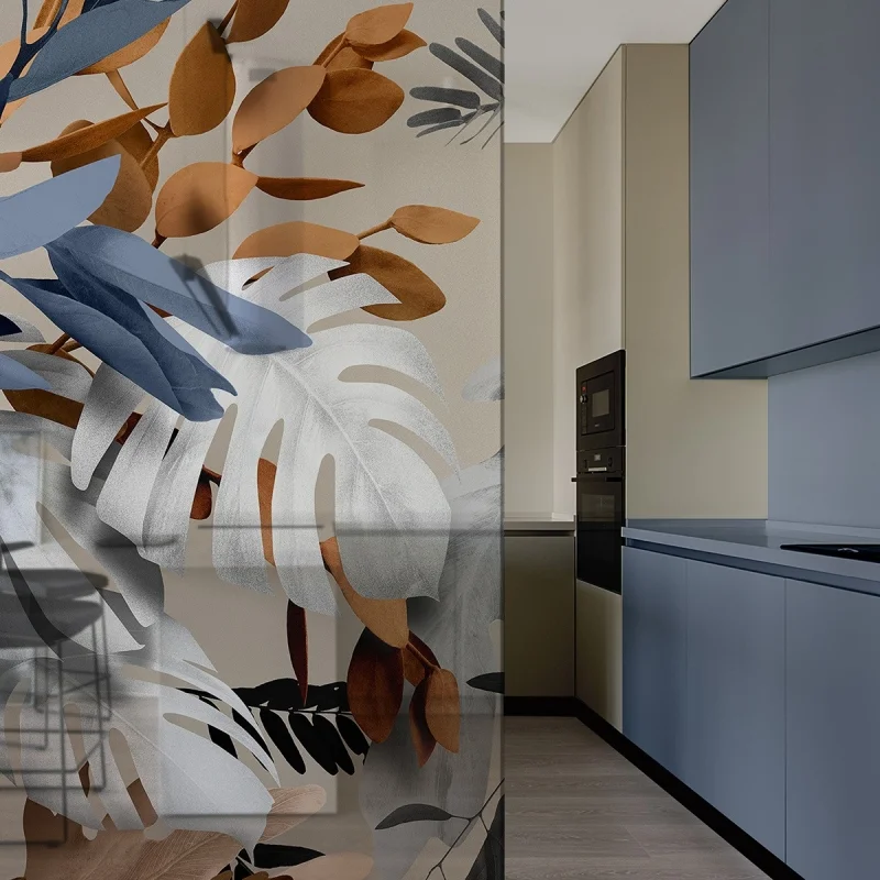 Glam - Washable self-adhesive transparent vinyl sticker of mural for kitchen panel glass. Ecological ink. Lokoloko