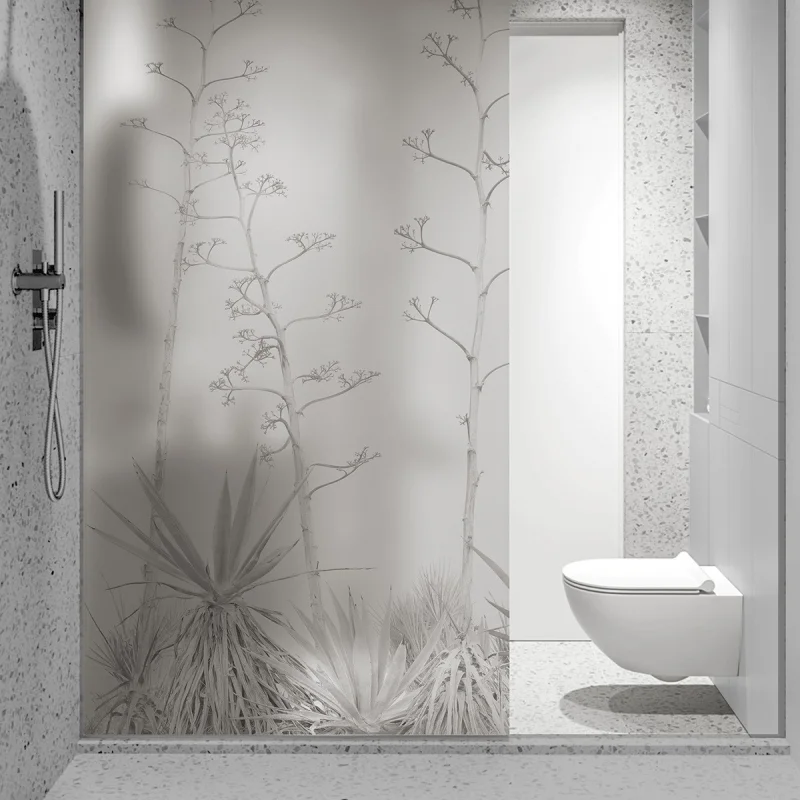 Pita - Washable self-adhesive translucent vinyl sticker of mural for shower panel glass. Ecological ink. Lokoloko