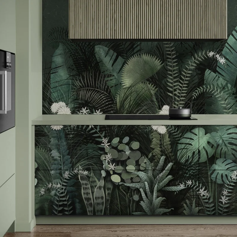 Poweerful Tropical Mural - Vinyl Wall Mural. 380cm x 120cm