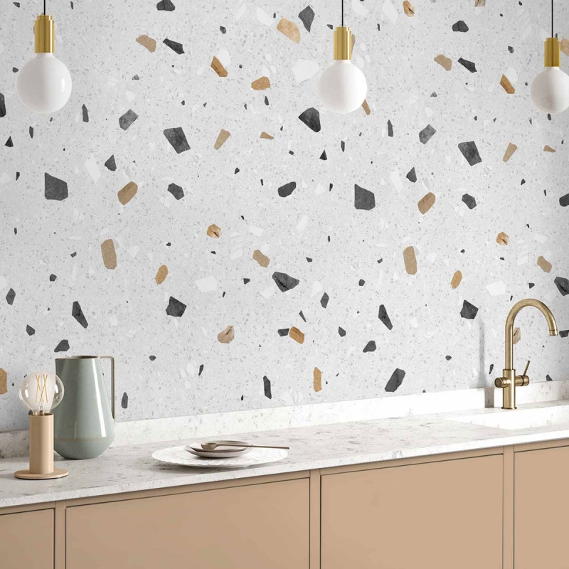 Pesaro Terrazzo. Matte Vinyl. 95x205cm