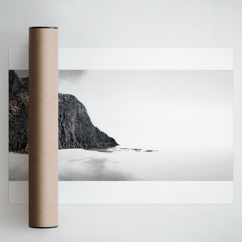 Photographic poster on textured eco-friendly wallpaper of Punta del Barronal Beach. Lokoloko