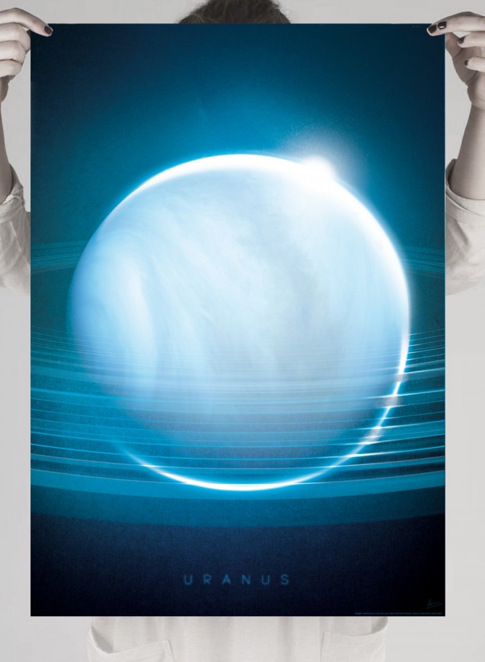 Poster of the planet Uranus and its rings in space