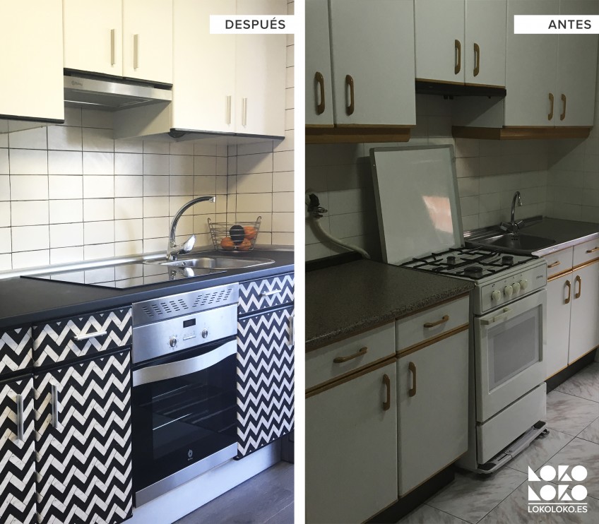 Antes y Después: Reformando cocinas sin obras con vinilo lavable blanco